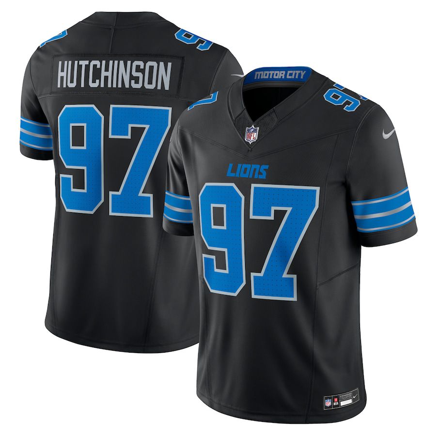 Men Detroit Lions #97 Aidan Hutchinson Nike Black 2nd Alternate Vapor F.U.S.E. Limited NFL Jersey->detroit lions->NFL Jersey